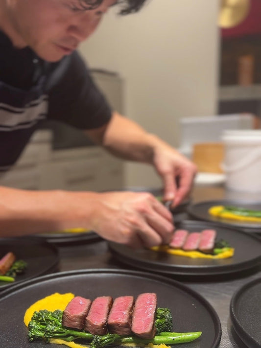 Just a simple dinner at home. How we enjoy Japanese Wagyu in our everyday life