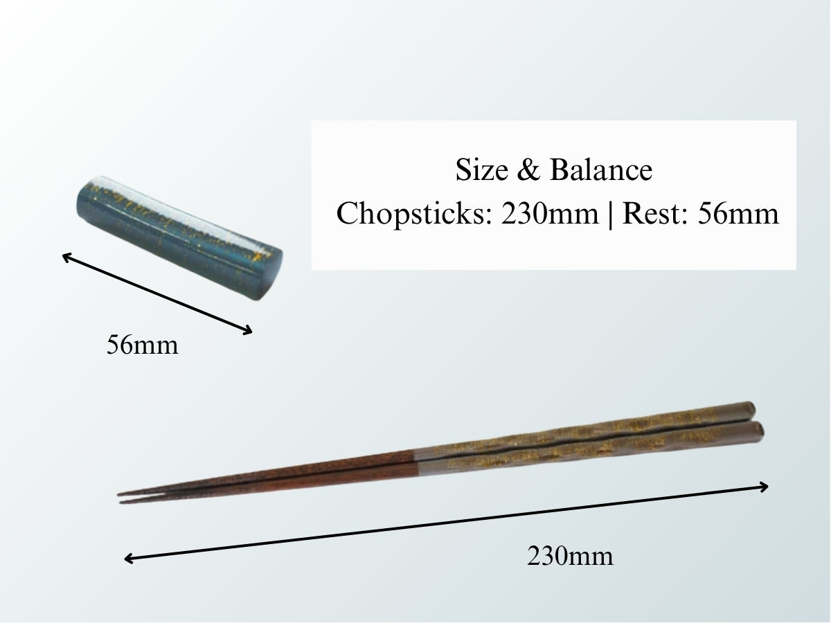 Hand-Painted Japanese Chopsticks & Rest Set (Gift Boxed)