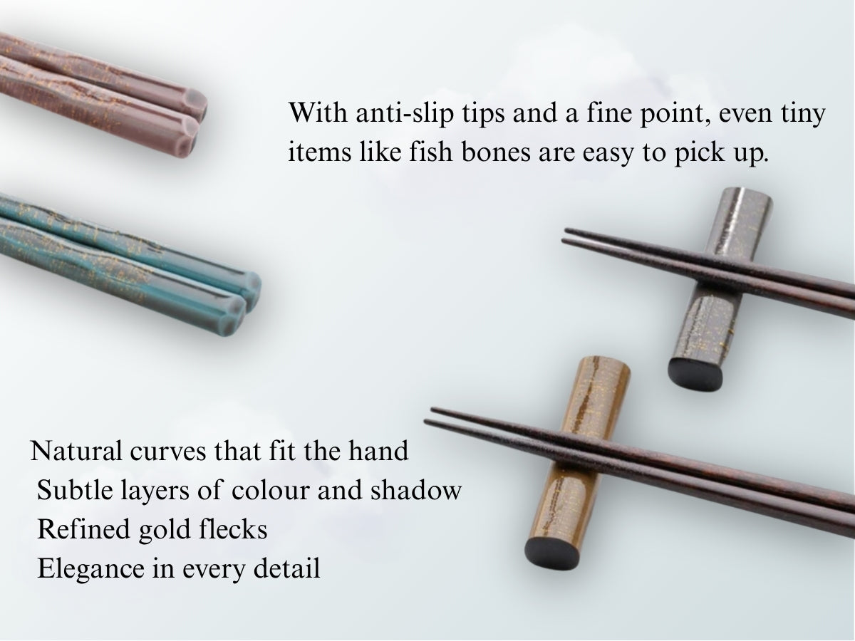 Hand-Painted Japanese Chopsticks & Rest Set (Gift Boxed)