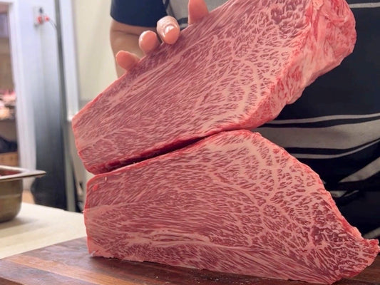 from Kobe A5 Wagyu Top Sirloin Butt (BMS12) — Steak Cut